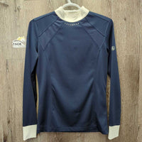 LS Show Shirt, 1/4 Zip Up, Bling *vgc/xc, mnr snags/run
