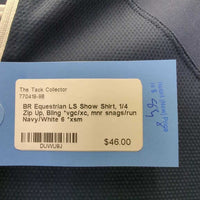 LS Show Shirt, 1/4 Zip Up, Bling *vgc/xc, mnr snags/run
