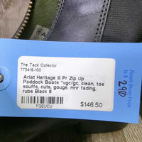 Pr Zip Up Paddock Boots *vgc/gc, clean, toe scuffs, cuts, gouge, mnr fading, rubs
