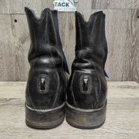 Pr Italian Leather Round Toe Paddock Boots, zips *vgc, older?, clean, rubbed soles, scuffs, creases
