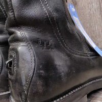 Pr Italian Leather Round Toe Paddock Boots, zips *vgc, older?, clean, rubbed soles, scuffs, creases
