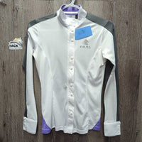 LS Show Shirt, Zipper, Buttons, Magnetic Collar *gc, loose threads & snags
