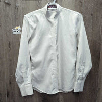 LS Show Shirt, snap Collar *gc/fair, puckers, older, faded, puckers, bubbled collar
