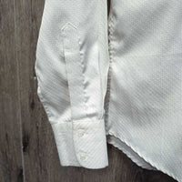 LS Show Shirt, snap Collar *gc/fair, puckers, older, faded, puckers, bubbled collar
