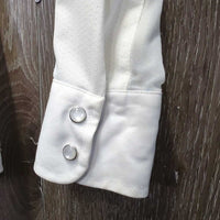 LS Show Shirt, 1/3 Snap Up, Snap Collar, Mesh Sleeves *vgc/gc, mnr stains, seam puckers, cuff stains & curled collar ends

