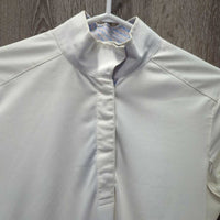 LS Show Shirt, 1/3 Snap Up, Snap Collar, Mesh Sleeves *vgc/gc, mnr stains, seam puckers, cuff stains & curled collar ends
