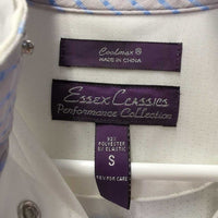 LS Show Shirt, 1/3 Snap Up, Snap Collar, Mesh Sleeves *vgc/gc, mnr stains, seam puckers, cuff stains & curled collar ends

