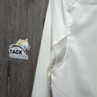 LS Show Shirt, 1/3 Snap Up, Snap Collar, Mesh Sleeves *vgc/gc, mnr stains, seam puckers, cuff stains & curled collar ends
