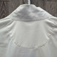 LS Show Shirt, 1/3 Snap Up, Snap Collar, Mesh Sleeves *vgc/gc, mnr stains, seam puckers, cuff stains & curled collar ends
