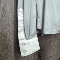 LS Show Shirt, 1/2 Snap Up, Snap Collar *vgc, seam puckers, mnr cuff stains
