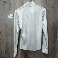 LS Show Shirt, 1/2 Snap Up, Snap Collar *vgc, seam puckers, mnr cuff stains

