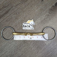 Curved French Link Loose Ring Bit, lozenge center *vgc, clean, mnr scratches & chews, stains & chews
