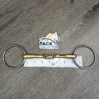 Curved French Link Loose Ring Bit, lozenge center *vgc, clean, mnr scratches & chews, stains & chews
