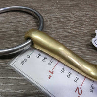 Curved French Link Loose Ring Bit, lozenge center *vgc, clean, mnr scratches & chews, stains & chews
