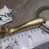 Curved French Link Loose Ring Bit, lozenge center *vgc, clean, mnr scratches & chews, stains & chews
