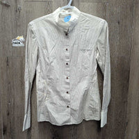 LS Show Shirt, snap Collar *gc, older, seam puckers, crinkles
