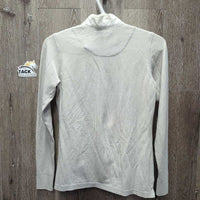 LS Show Shirt, snap Collar, Bling Buttons *gc, v.puckered collar, loose buttons, older, rubbed & frayed edges
