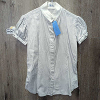 SS Show Shirt, Snaps, Bling Buttons *vgc, creaeses, mnr collar corner stains, seam puckers
