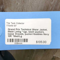 Technical Show Jacket, Mesh Lining *vgc, seam puckers, loose threads, pucker//bubbles
