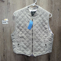 Microsuede Quilt Vest< Zipper *xc/vgc, clean, older, mnr lining snags
