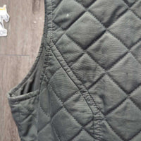 Quilt Vest, zipper *gc, discolored armpits, linty, older, puckers, hairy, loose lining
