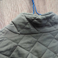 Quilt Vest, zipper *gc, discolored armpits, linty, older, puckers, hairy, loose lining
