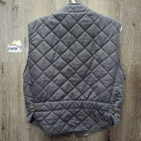 Quilt Vest, Zipper *gc, older, lining: creases & pulled seams, threads, rubs, mnr frays
