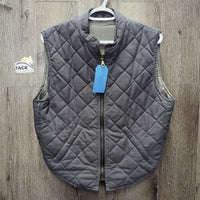 Quilt Vest, Zipper *gc, older, lining: creases & pulled seams, threads, rubs, mnr frays

