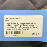 Quilt Vest, Zipper *gc, older, lining: creases & pulled seams, threads, rubs, mnr frays
