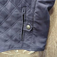 Microsuede Quilt Vest, Zipper *gc/vgc, older, threads, lining: mnr rubs, runs & snags
