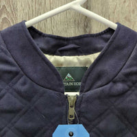 Microsuede Quilt Vest, Zipper *gc/vgc, older, threads, lining: mnr rubs, runs & snags
