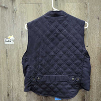 Microsuede Quilt Vest, Zipper *gc/vgc, older, threads, lining: mnr rubs, runs & snags
