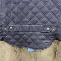 Microsuede Quilt Vest, Zipper *gc/vgc, older, threads, lining: mnr rubs, runs & snags
