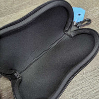 Kitten Print Neoprene Glasses Case, zipper, snap *xc/like new
