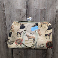 Equestrian Tapestry Canvas Duffle - Equipment Bag *vgc/xc, clean, mnr dust, snag & thread, puckers?bubbles?, edge rubs & fading
