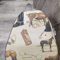 Equestrian Tapestry Canvas Duffle - Equipment Bag *vgc/xc, clean, mnr dust, snag & thread, puckers?bubbles?, edge rubs & fading
