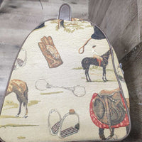Equestrian Tapestry Canvas Duffle - Equipment Bag *vgc/xc, clean, mnr dust, snag & thread, puckers?bubbles?, edge rubs & fading
