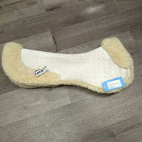 Rolled Sheepskin & Quilt Jumper Half Pad *vgc/gc, stains, mnr hair, pills
