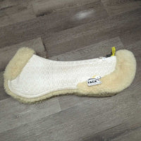 Rolled Sheepskin & Quilt Jumper Half Pad *vgc/gc, stains, mnr hair, pills
