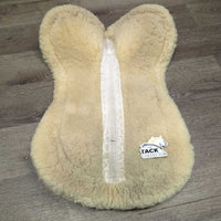 Rolled Sheepskin & Quilt Jumper Half Pad *vgc/gc, stains, mnr hair, pills
