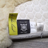 Rolled Sheepskin & Quilt Jumper Half Pad *vgc/gc, stains, mnr hair, pills
