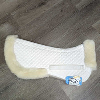 Quilt & Fleece Half Pad, Rolled Sheepskin *xc, clean, mnr stains & puckers
