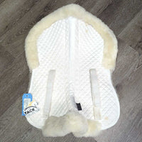 Quilt & Fleece Half Pad, Rolled Sheepskin *xc, clean, mnr stains & puckers
