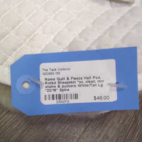 Quilt & Fleece Half Pad, Rolled Sheepskin *xc, clean, mnr stains & puckers
