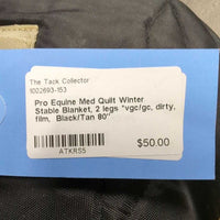 Med Quilt Winter Stable Blanket, 2 legs *vgc/gc, dirty, film
