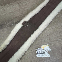 Nylon Web & Fleece Girth, 2x els, D Ring *gc, dirty, hairy, dingy, rusty, edge: rubs, frays, holes & thin
