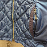 Quilt Vest, zipper, fleece lining *gc, mnr hair, puckers & stains
