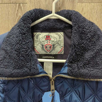Quilt Vest, zipper, fleece lining *gc, mnr hair, puckers & stains
