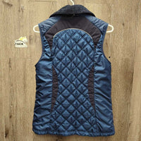 Quilt Vest, zipper, fleece lining *gc, mnr hair, puckers & stains
