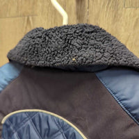 Quilt Vest, zipper, fleece lining *gc, mnr hair, puckers & stains
